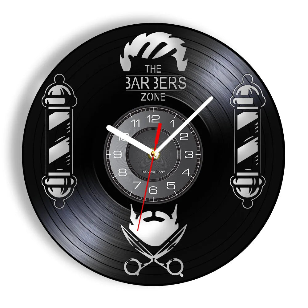 Horloge Vinyle Design Style Barber Shop