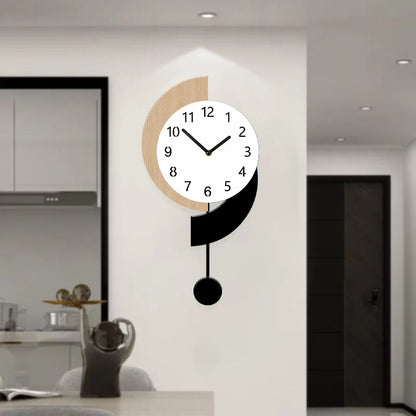 Horloge Murale Silencieuse Design Moderne avec Balancier Original