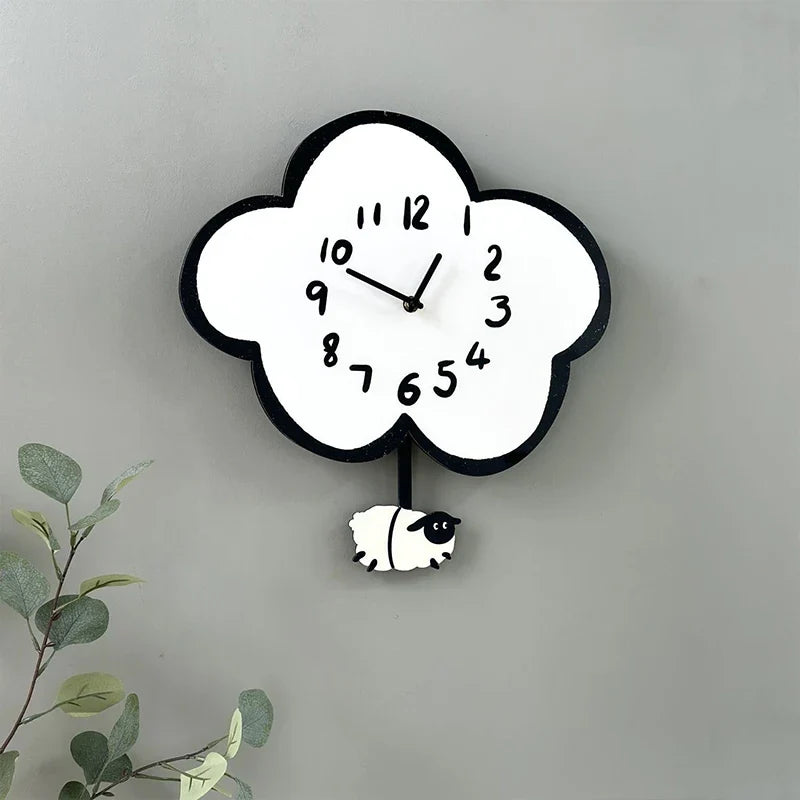 Horloge Murale Silencieuse Chat Balancier Design Original