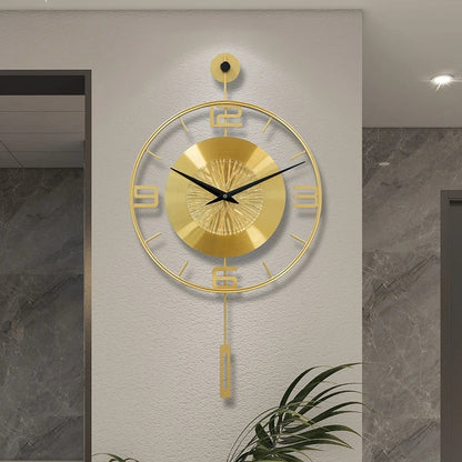 Grande Horloge Murale Dorée