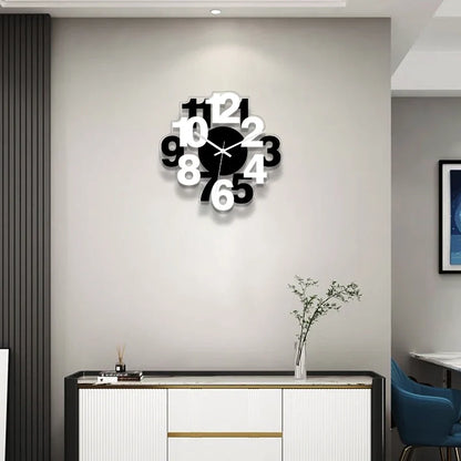 Horloge Murale Silencieuse Noire et Blanche