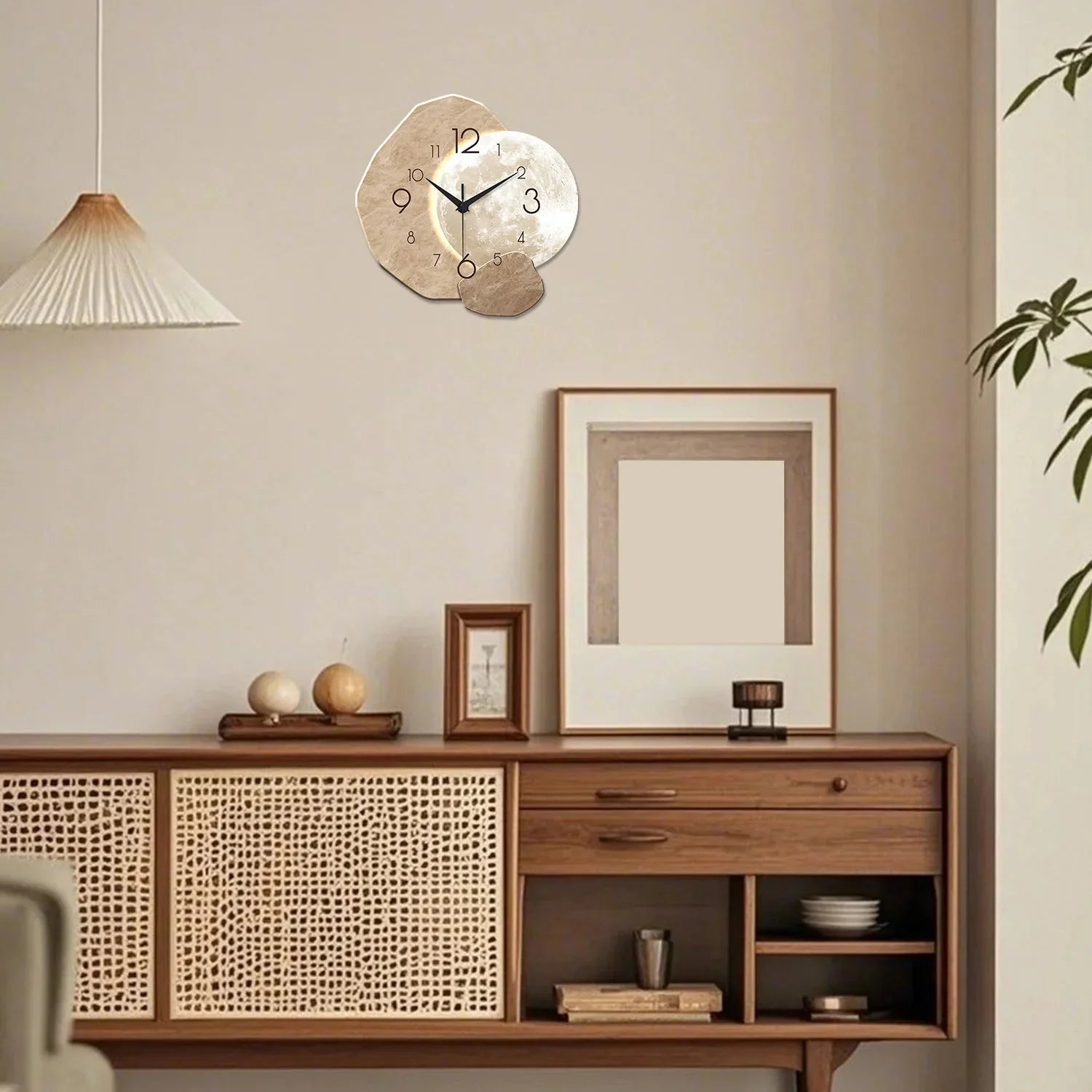 Horloge Murale Chambre Design Lune Moderne