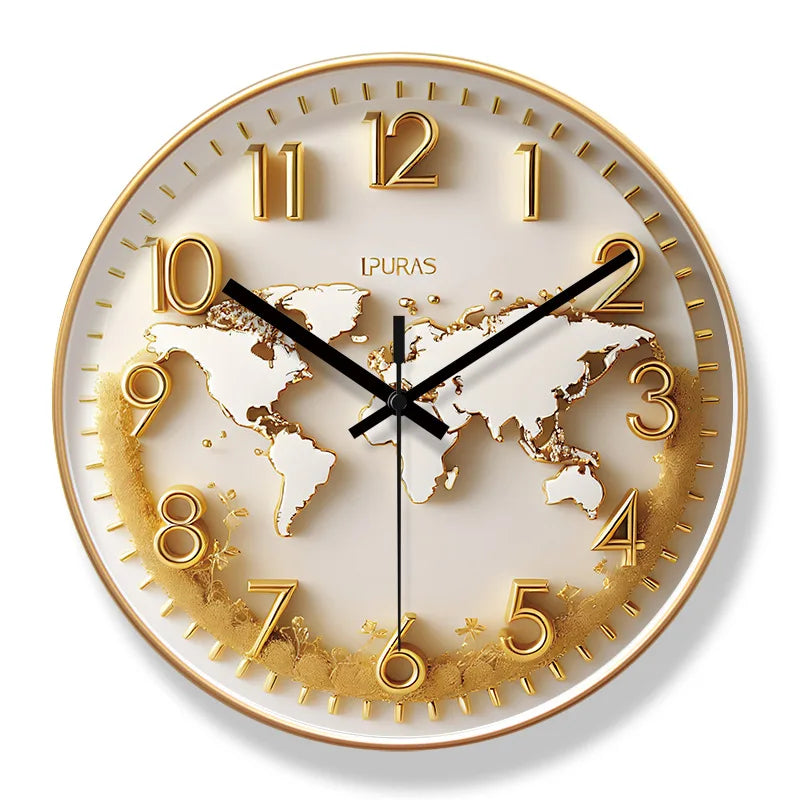 Horloge Murale Moderne Carte du Monde