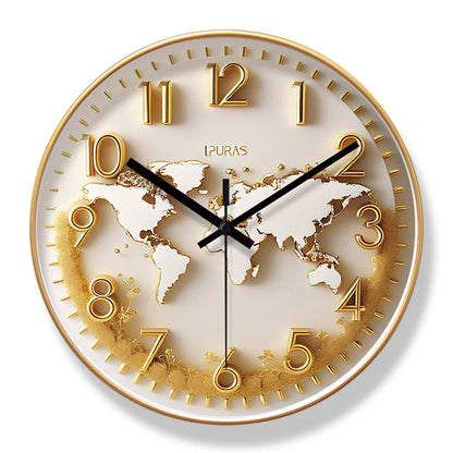 Horloge Murale Moderne Carte du Monde