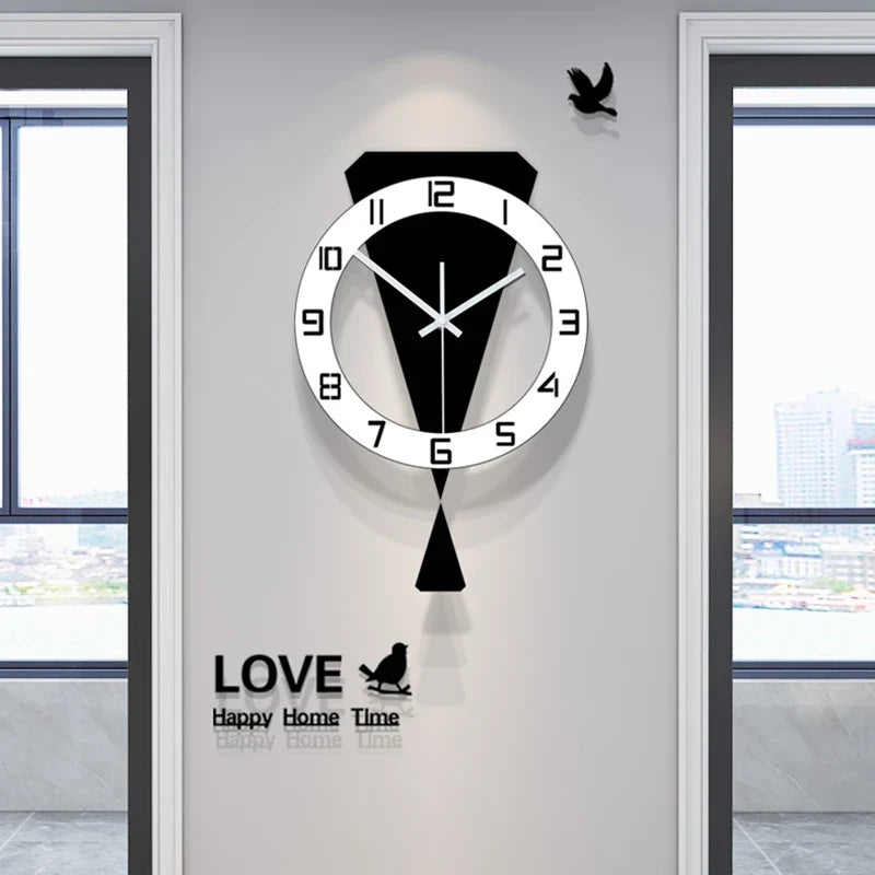 Horloge Murale Design Moderne En Métal Noir
