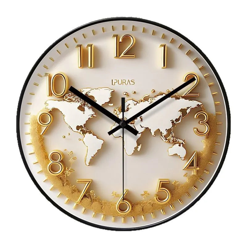 Horloge Murale Moderne Carte du Monde