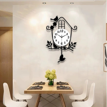 Horloge Oiseaux Pendulaire Silencieuse