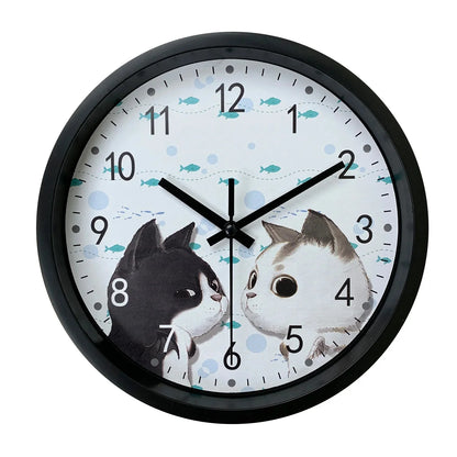 Horloge Enfant Chat Noir et Blanc