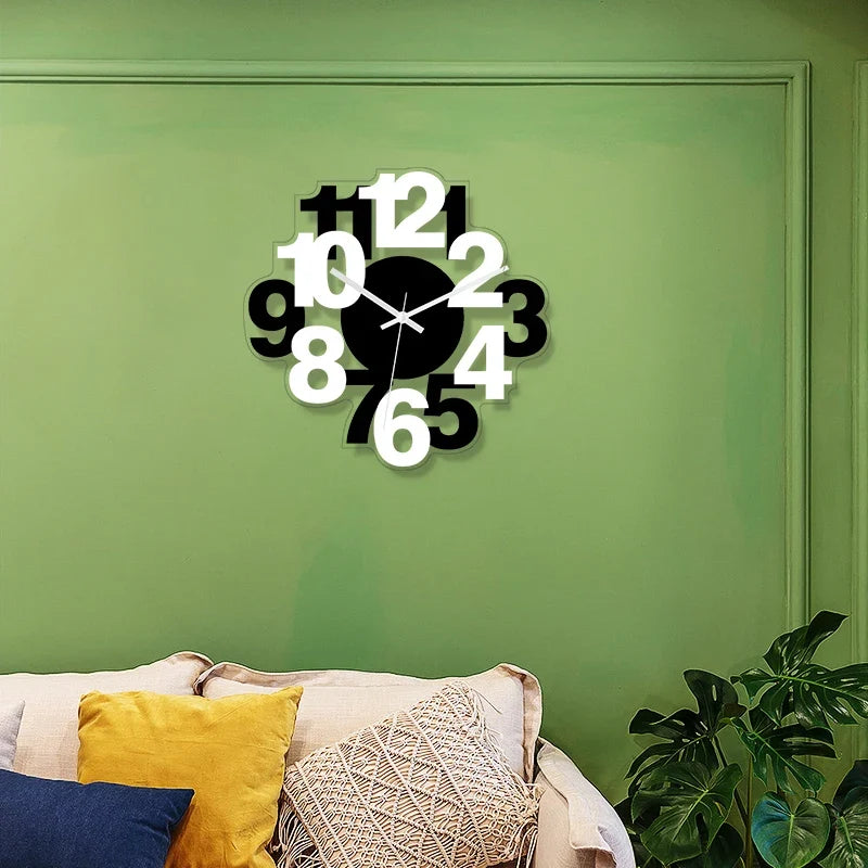 Horloge Murale Silencieuse Noire et Blanche