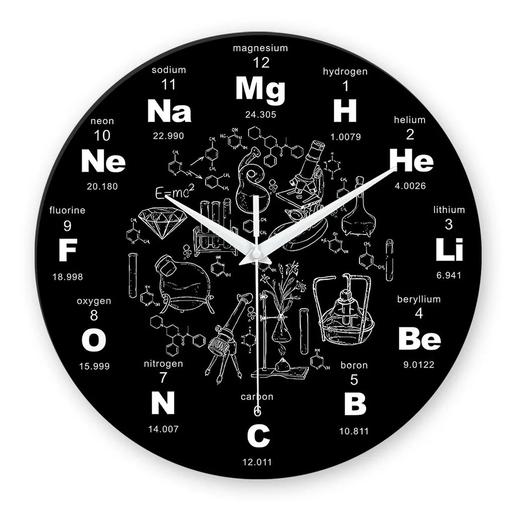 Horloge Murale Originale Éléments Chimiques