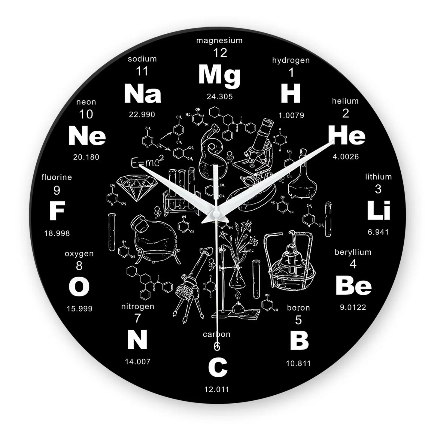 Horloge Murale Originale Éléments Chimiques