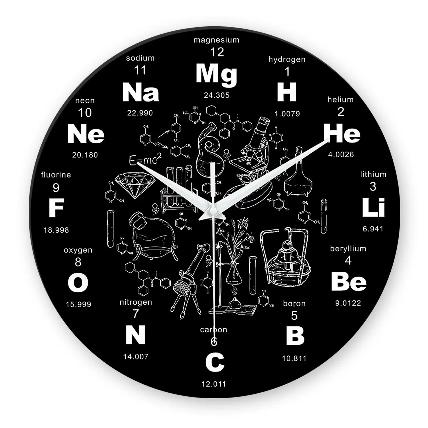 Horloge Murale Originale Éléments Chimiques