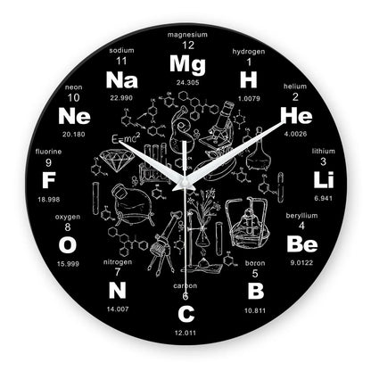 Horloge Murale Originale Éléments Chimiques