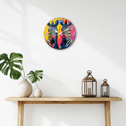 Horloge Murale Moderne Zèbres Pop Art Coloré