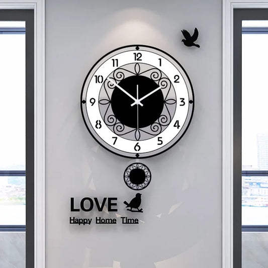 Horloge Murale Design Noire et Blanche Minimaliste
