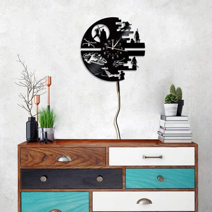 Horloge Murale LED Design Science-Fiction Vinyle 7 Couleurs