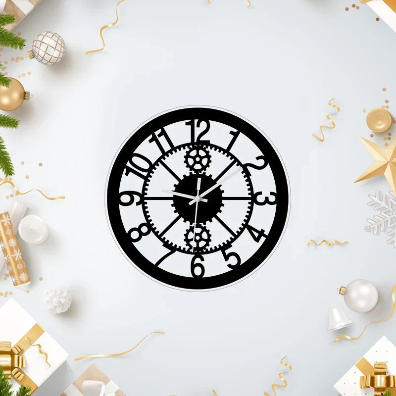 Horloge Murale Ronde Design Engrenages