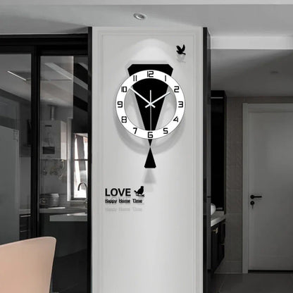 Horloge Murale Design Moderne En Métal Noir