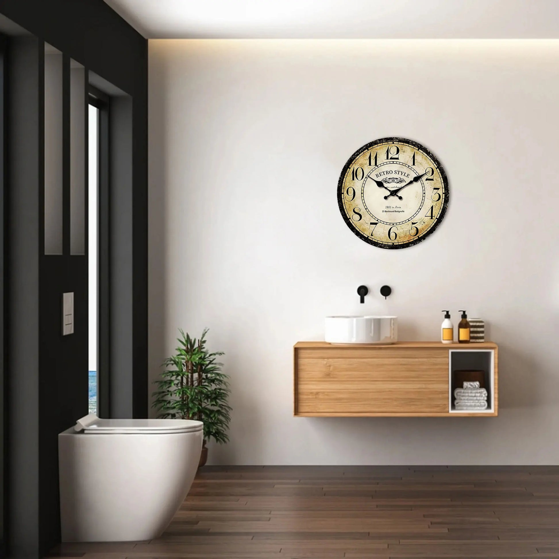 Horloge Murale Vintage Design Horloger Parisien Rétro
