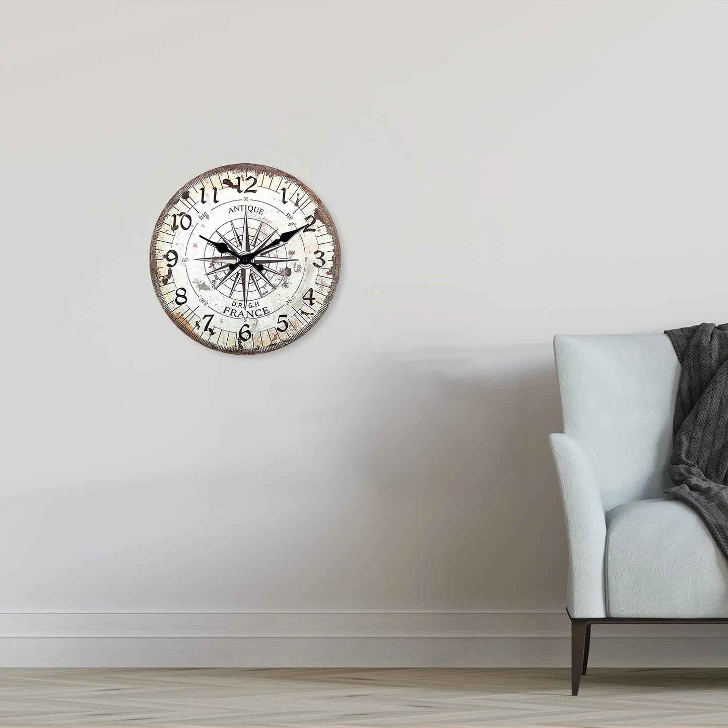 Horloge Murale Vintage Boussole Américaine
