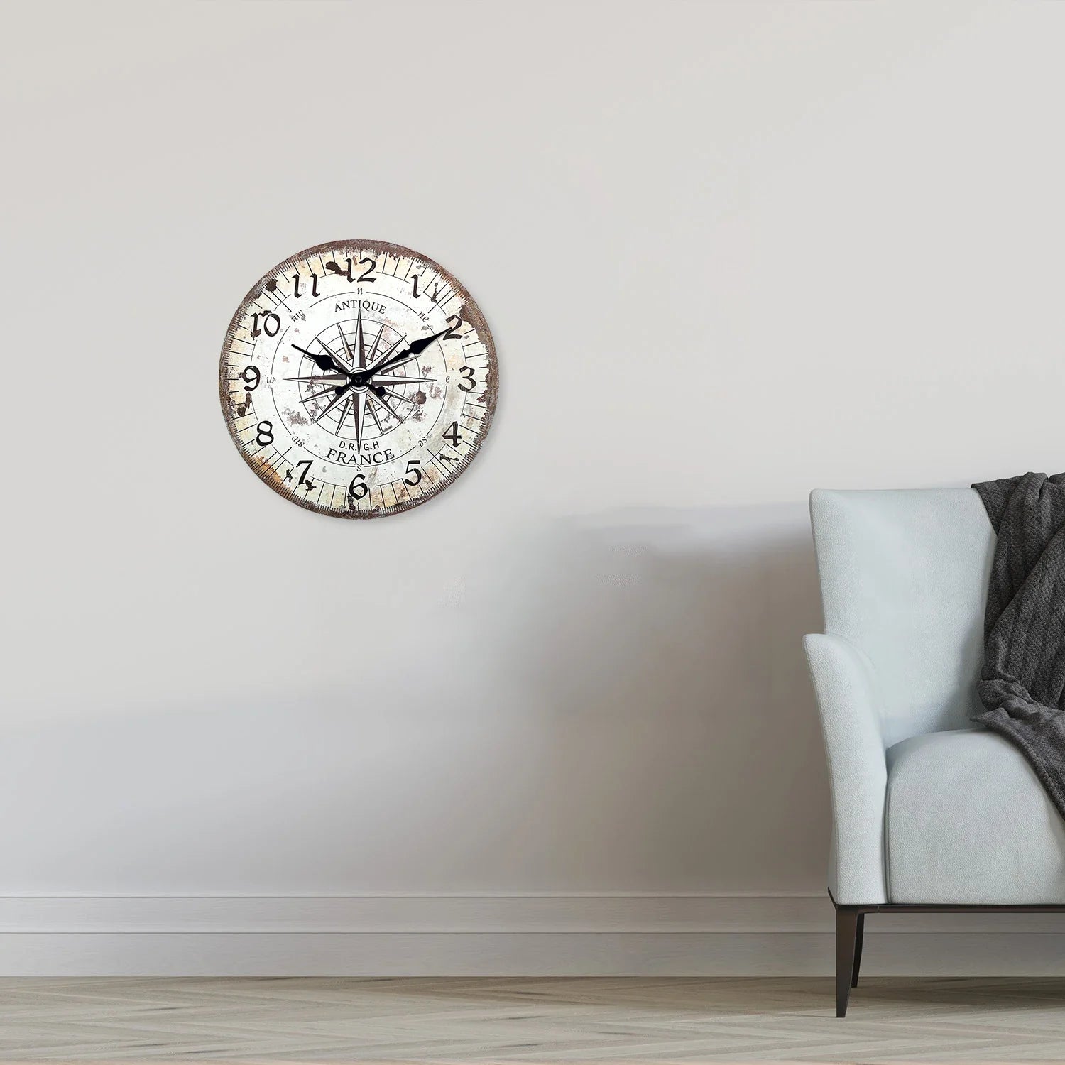 Horloge Murale Vintage Boussole Américaine