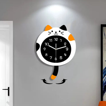 Horloge Murale Silencieuse Chat Content