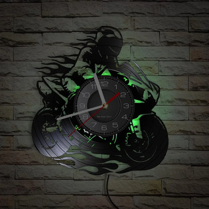 Horloge Vinyle Design Moto