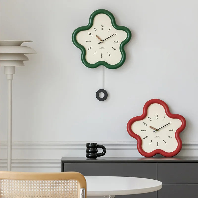 Horloge Pendule Murale Moderne Forme de Fleur