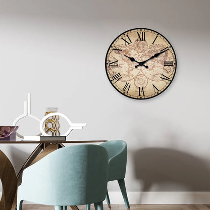 Horloge Murale Vintage Boussole Navire Côte Nautique