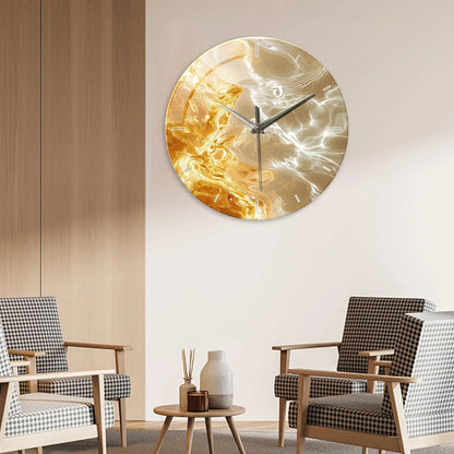 Horloge Murale Design Art Abstrait Verre Trempé