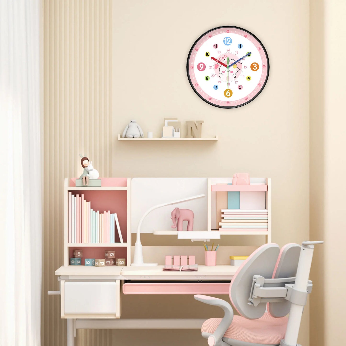 Horloge Enfant Lapin Rose