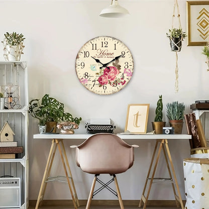 Horloge Murale Design Fleurs et Papillons