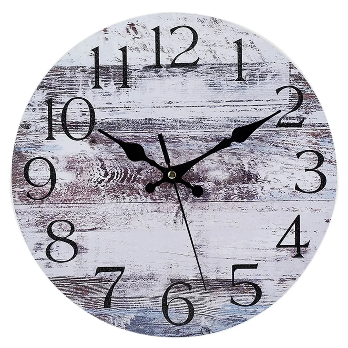 Horloge Murale Silencieuse Bois Ronde 25cm Style Rétro