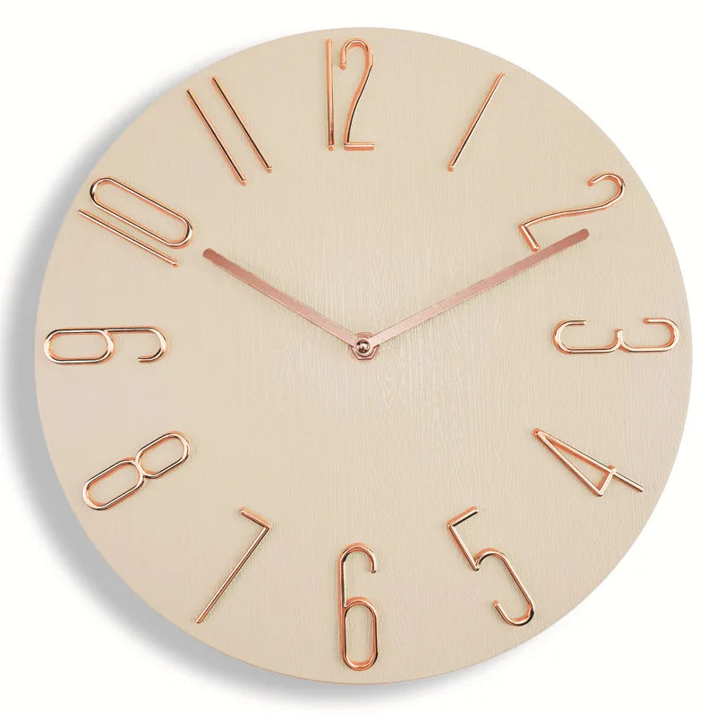 Horloge Murale Silencieuse Quartz Design Nordique Sans Aiguille