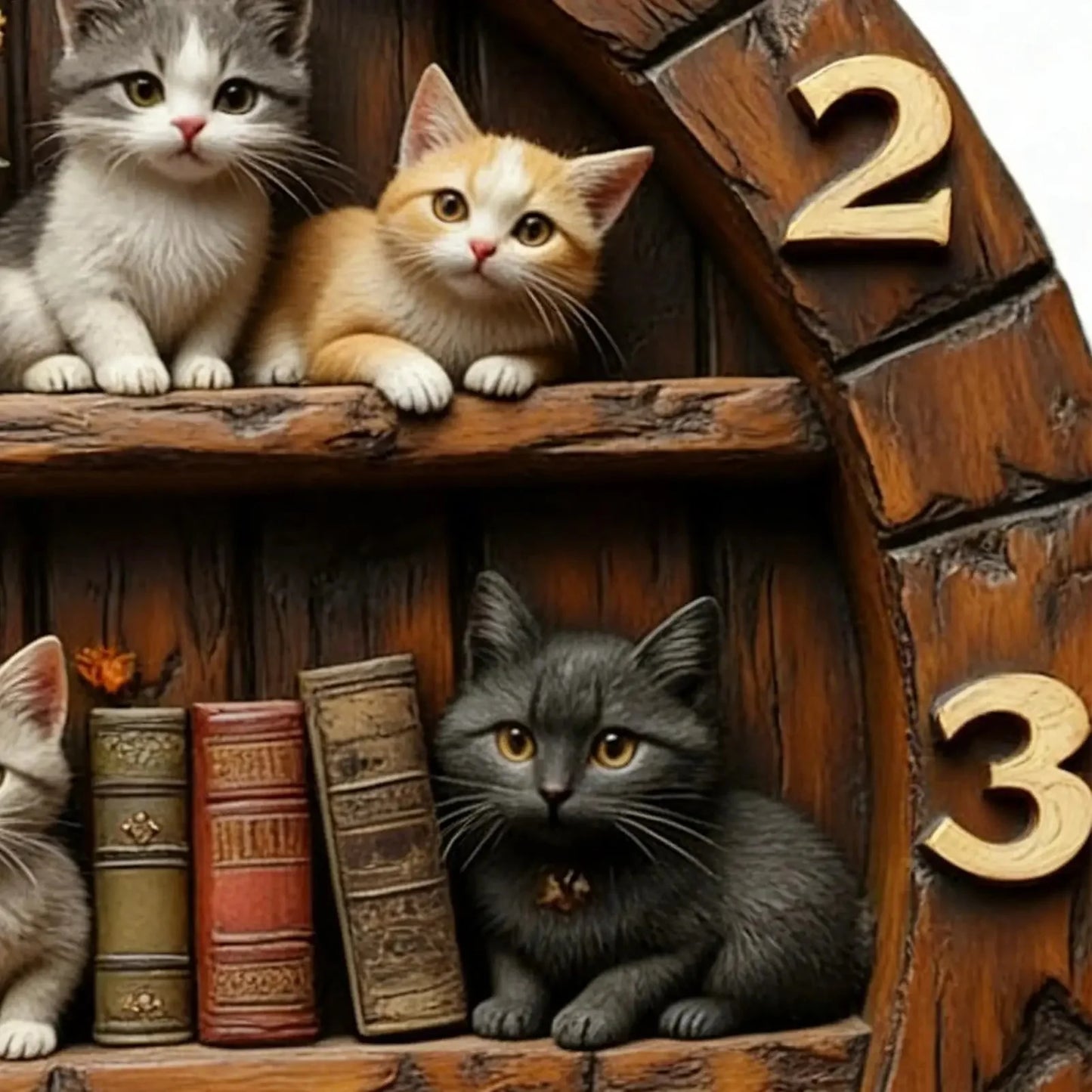 Horloge Chat Bibliothèque
