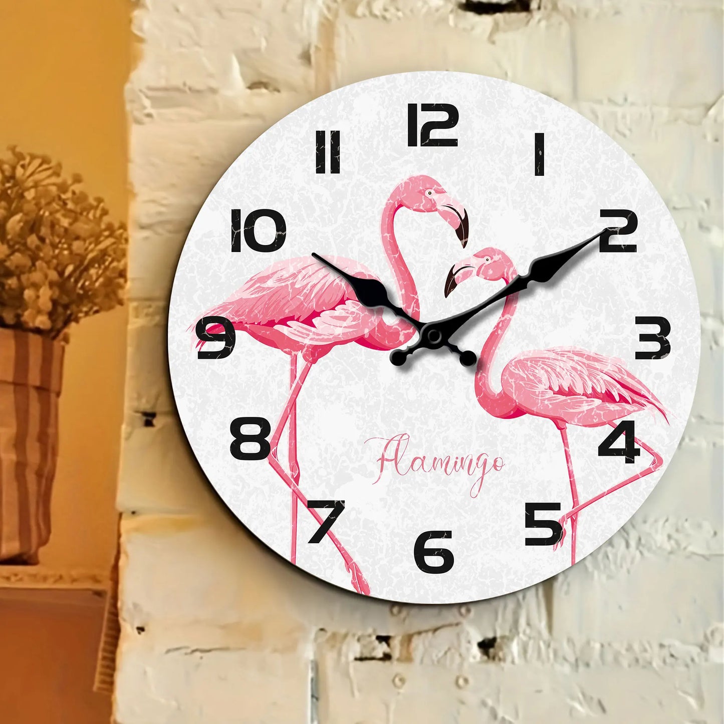 Horloge Murale Design Flamants Roses