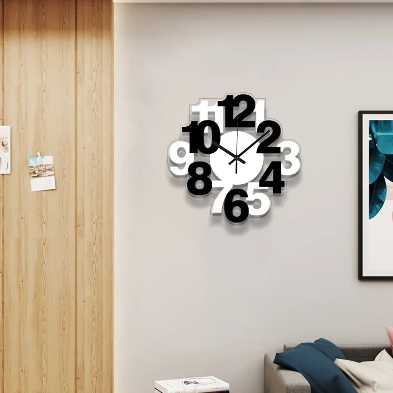 Horloge Murale Silencieuse Noire et Blanche