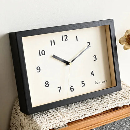 Horloge Murale Bois Rectangulaire Style Japonais
