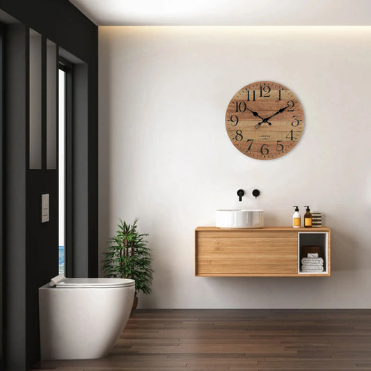 Horloge Murale Style Bois Recyclé