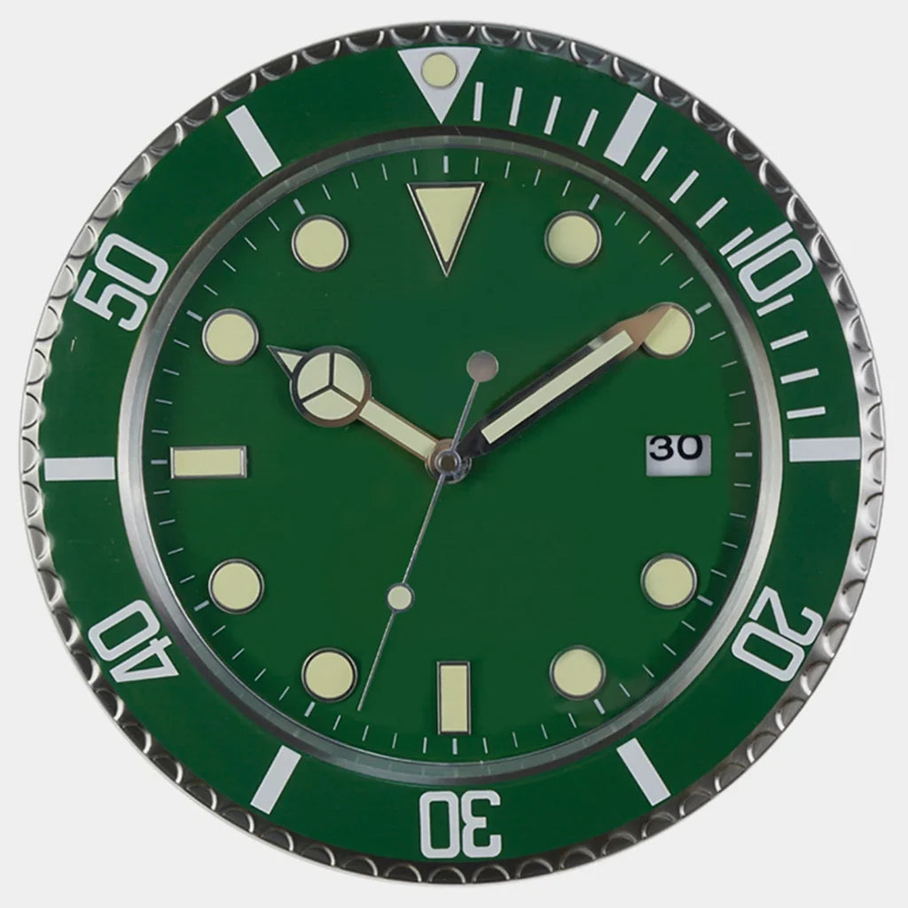 Horloge Murale Métal Design Fluorescent 33cm Sans Piles