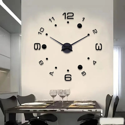 Horloge Murale Silencieuse Acrylique Effet Miroir Art Design