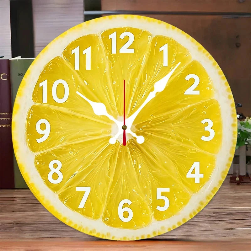 Horloge Murale Citron Jaune
