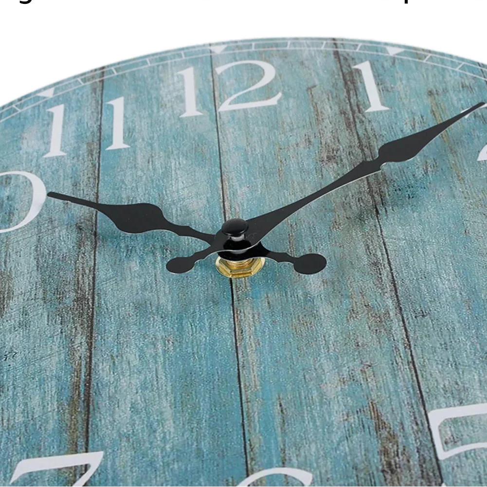 Horloge Murale Silencieuse Bois Ronde 25cm Style Rétro