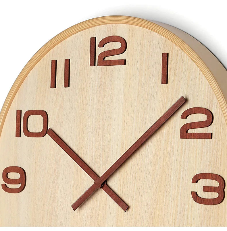 Horloge Murale Moderne Style Bois Massif