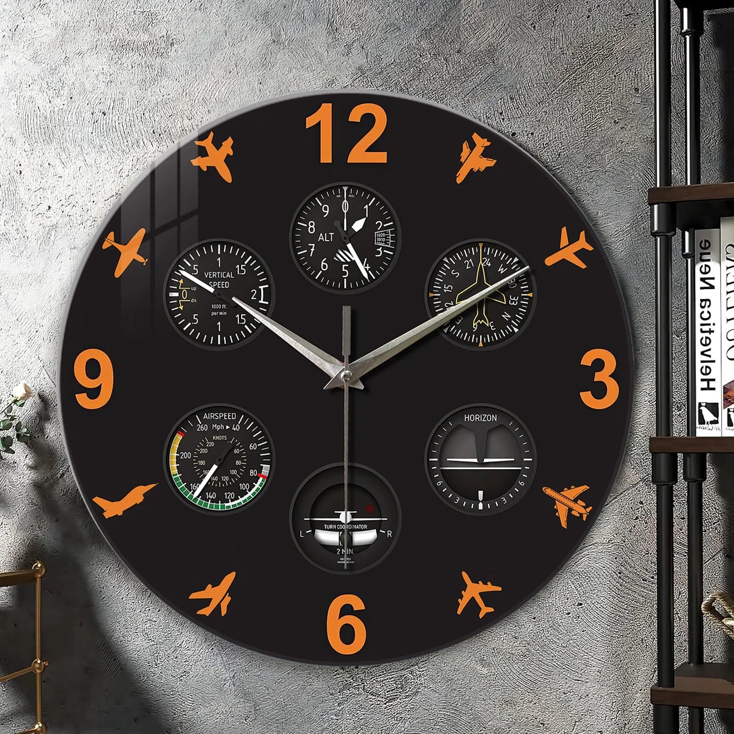 Horloge Murale Originale Tableau de Bord Avion