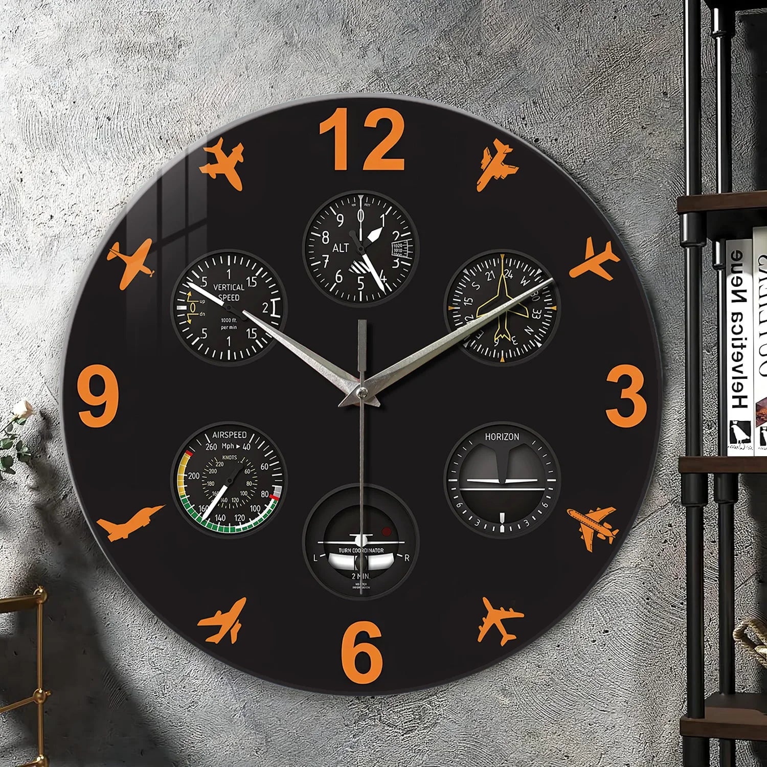 Horloge Murale Originale Tableau de Bord Avion
