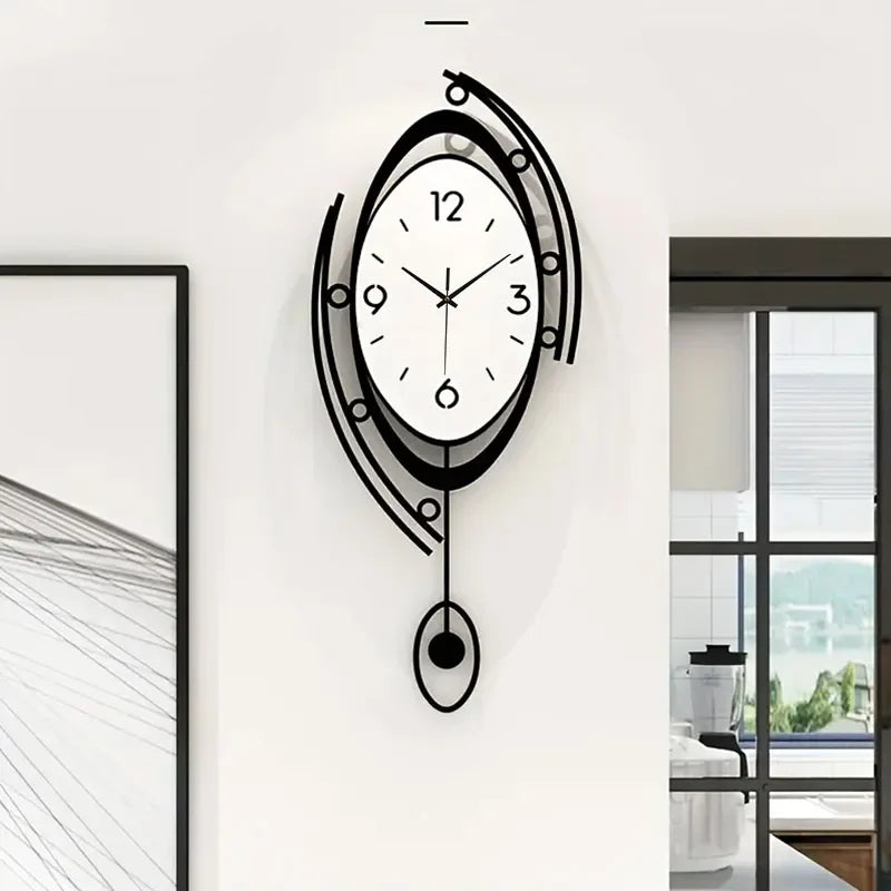 Horloge Murale Silencieuse Ovale