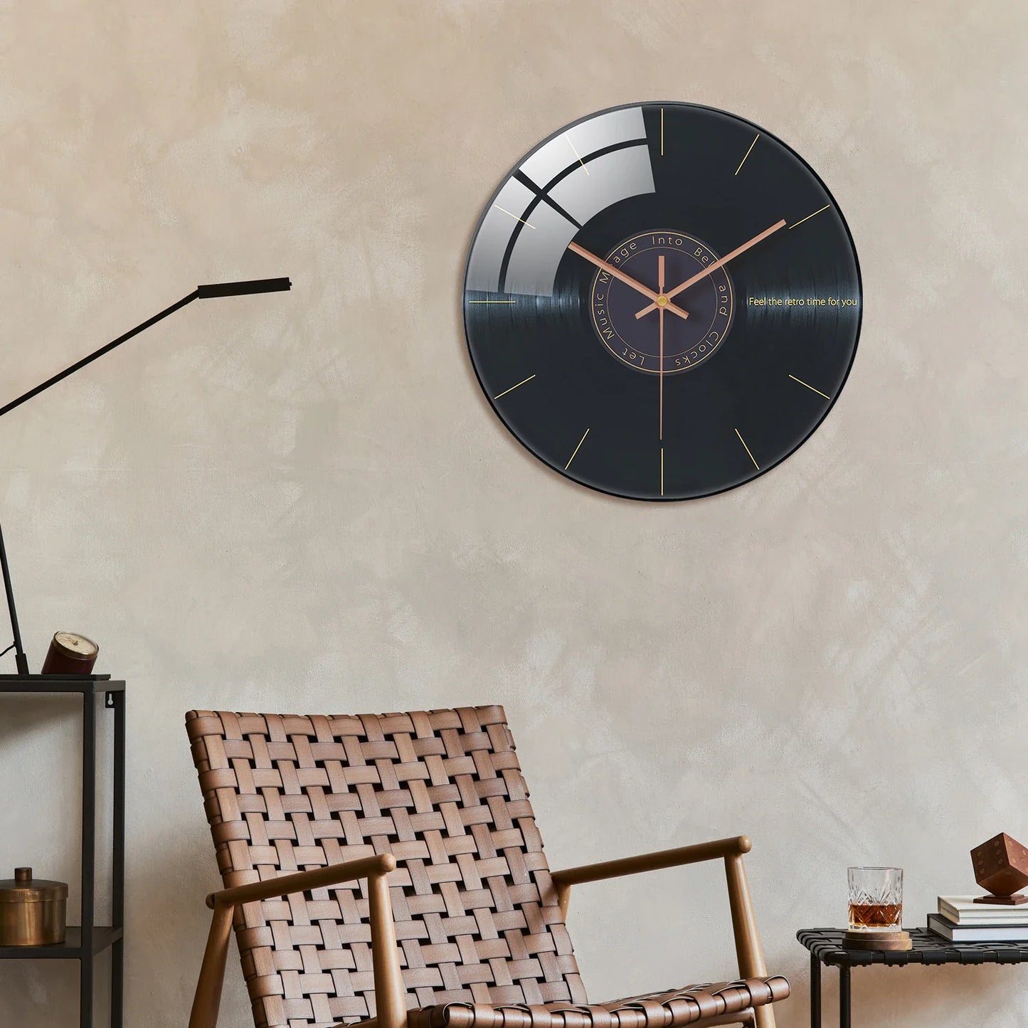 Horloge Murale Originale Vinyle Noir