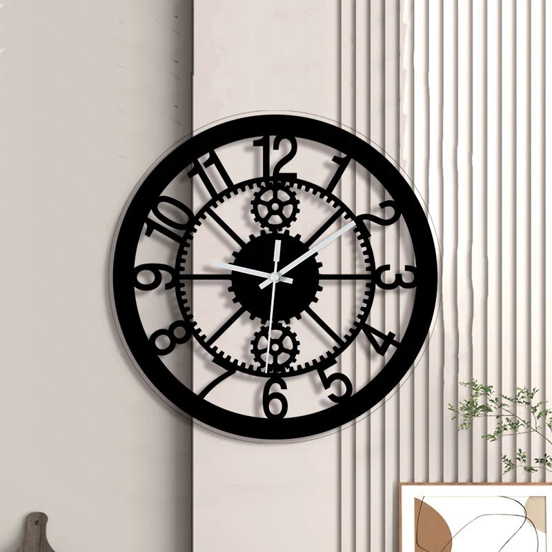 Horloge Murale Ronde Design Engrenages