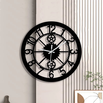 Horloge Murale Ronde Design Engrenages
